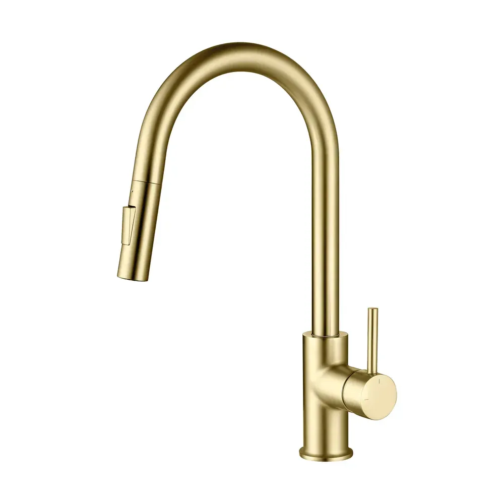 Casa Halo Single Handle Pull Down Kitchen Faucet Brushed Gold - CKF-2013BG