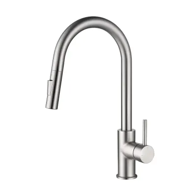 Casa Halo Single Handle Pull Down Kitchen Faucet Brushed Nickel - CKF-2013BN