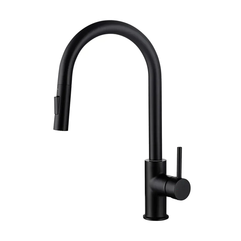 Casa Halo Single Handle Pull Down Kitchen Faucet Matte Black - CKF-2013MB