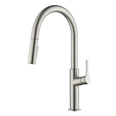Casa Neo Single Handle Pull Down Kitchen Sink Faucet Brushed Nickel - CKF-2018BN