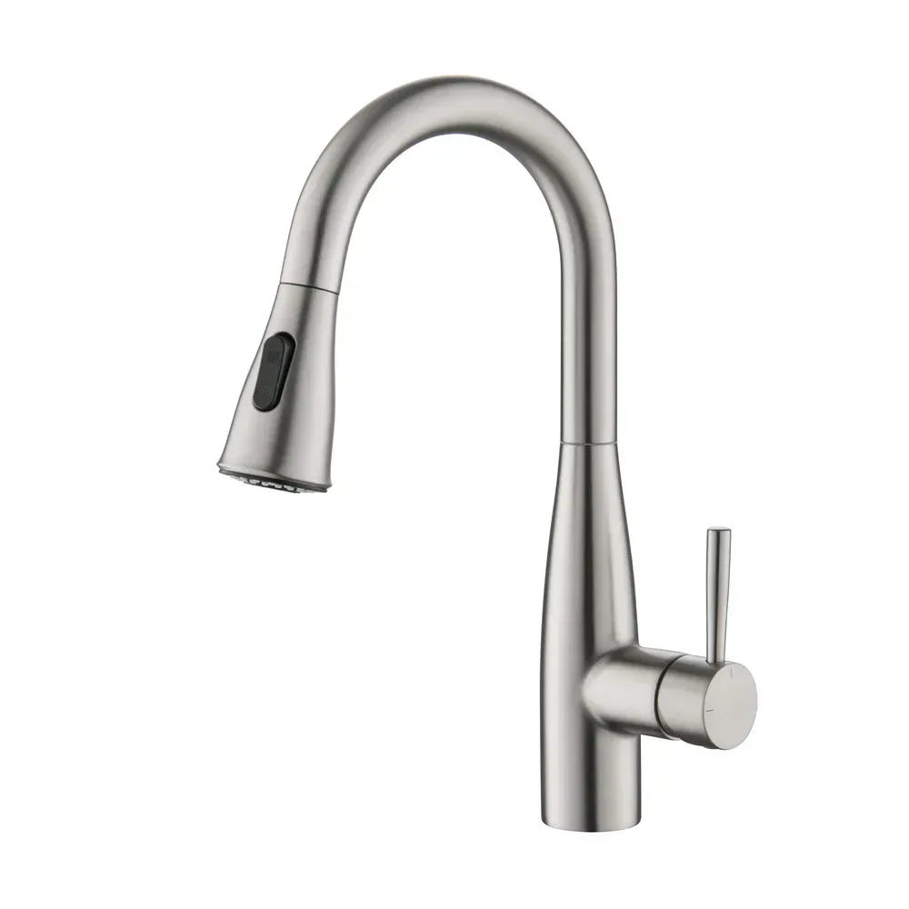 Casa Plano Single Handle Pull Down Kitchen & Bar Sink Faucet Brushed Nickel - CKF-2015BN