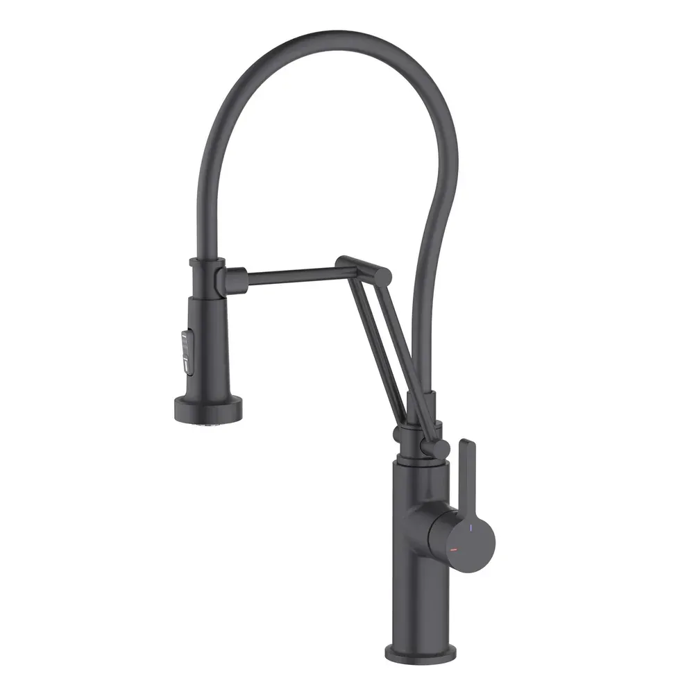 Casa Vista Single Handle Pull Down Kitchen Faucet Matte Black - CKF-2014MB
