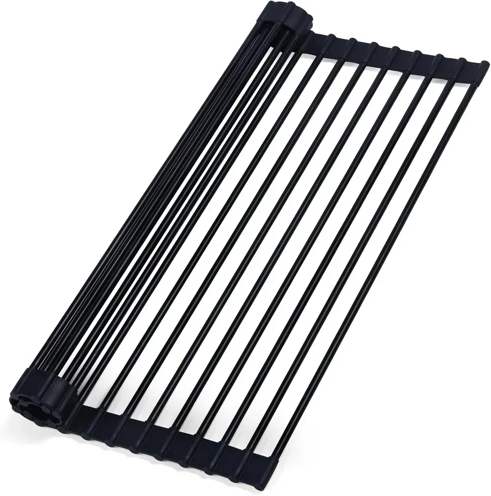 Casa 18-3/4″ Multipurpose Silicone Roll Up Tray Drying Rack - C2-19RT