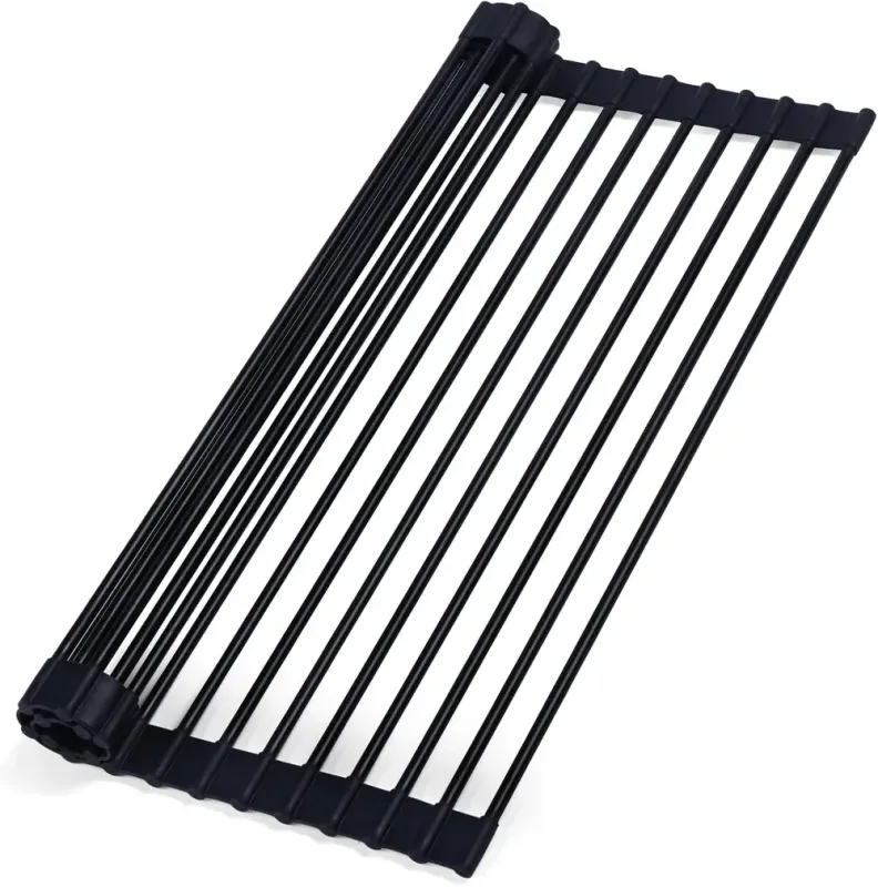 Casa 18-3/4″ Multipurpose Silicone Roll Up Tray Drying Rack - C2-19RT