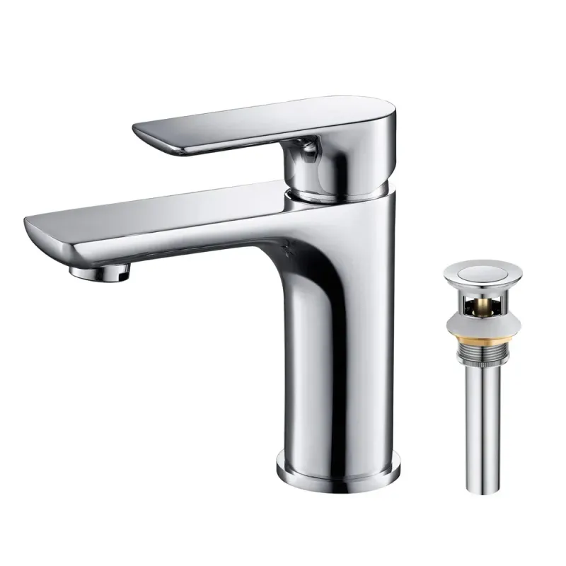 Casa Austin Single Handle Bathroom Vanity Sink Faucet with Pop Up Drain Polished Chrome - CBF-1019CH