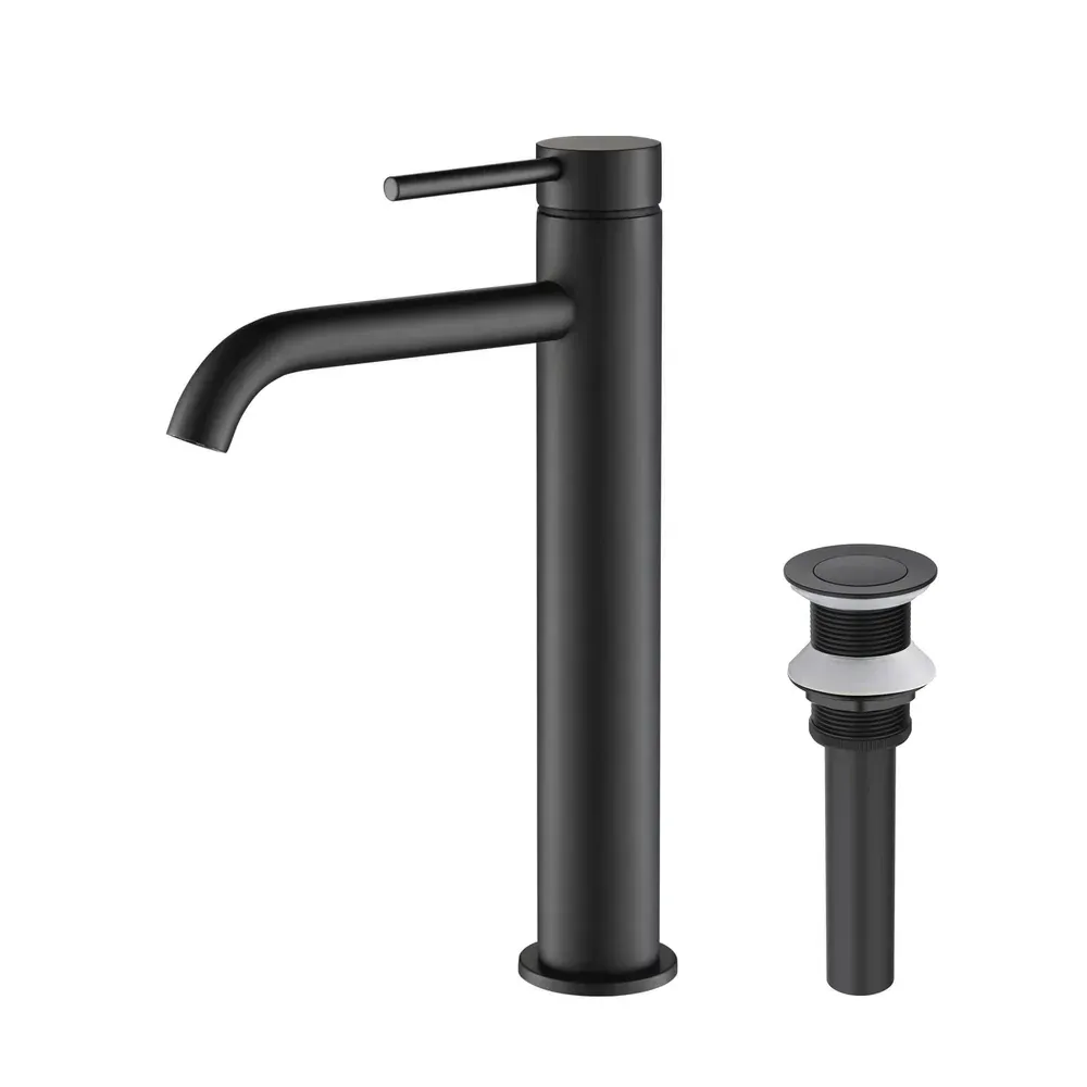 Casa Halo Single Handle Bathroom Vessel Sink Faucet with Pop Up Drain Matte Black - CBF-1009MB