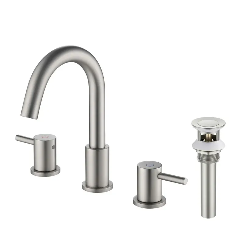 Casa Halo 8" Widespread Bathroom Sink Faucet with Drain Assembly Brushed Nickel - CBF-1016BN