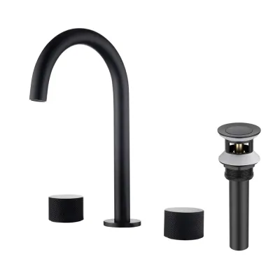 Verona 8" Widespread Bathroom Sink Faucet with Drain Assembly Matte Black - KBCBF-1026MB
