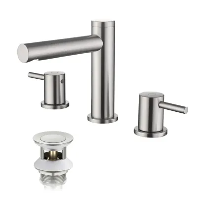 Casa Halo 8" Widespread Bathroom Sink Faucet with Drain Assembly Brushed Nickel - CBF-1025BN