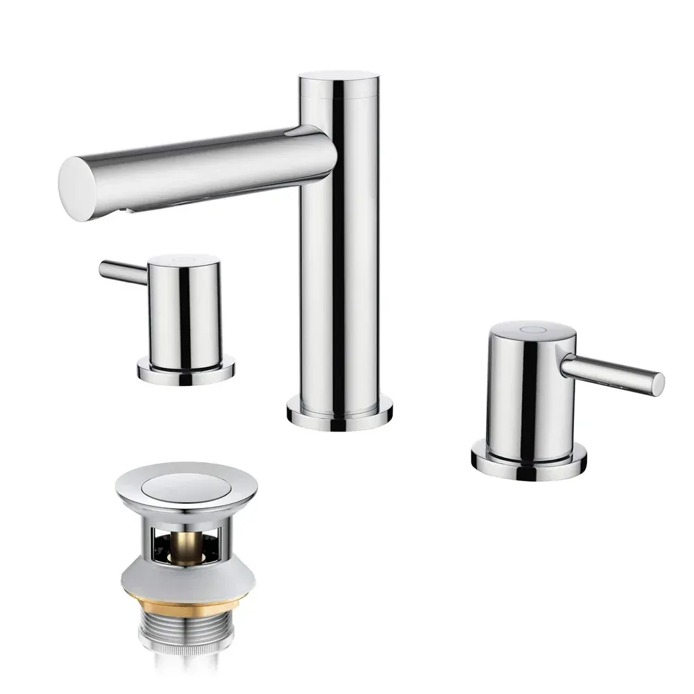 Casa Halo 8" Widespread Bathroom Sink Faucet with Drain Assembly Polished Chrome - CBF-1025CH