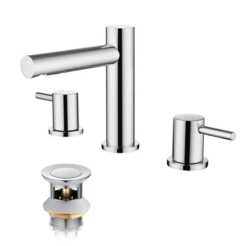 Casa Halo 8" Widespread Bathroom Sink Faucet with Drain Assembly Polished Chrome - CBF-1025CH