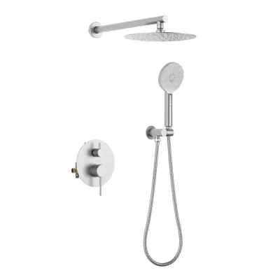 Casa Halo Pressure Balanced 2-Function Wall Mount Shower System with Rough-in Valve Brushed NIckel - CSF-4003BN