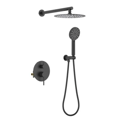 Casa Halo Pressure Balanced 2-Function Wall Mount Shower System with Rough-in Valve Matte Black - CSF-4003MB