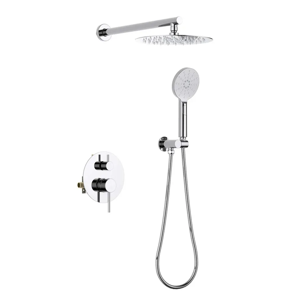 Casa Halo Pressure Balanced 2-Function Wall Mount Shower System with Rough-in Valve Polished Chrome - CSF-4003CH