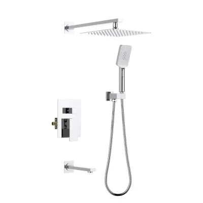 Quadra Pressure Balanced 3-Function Wall Mount Shower System with Rough-In Valve Polished Chrome - KBCSF-4006CH