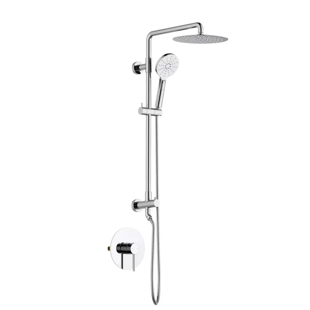 Casa Halo Pressure Balanced 2-Function Wall Mount Shower Column with Rough in Valve Polished Chrome - CSC-4103CH