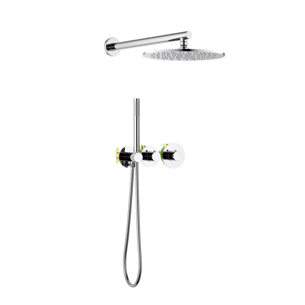 Casa Halo 2-Function Thermostatic Wall Mount Shower System with Rough-in Valve Polished Chrome - CSF-4010CH