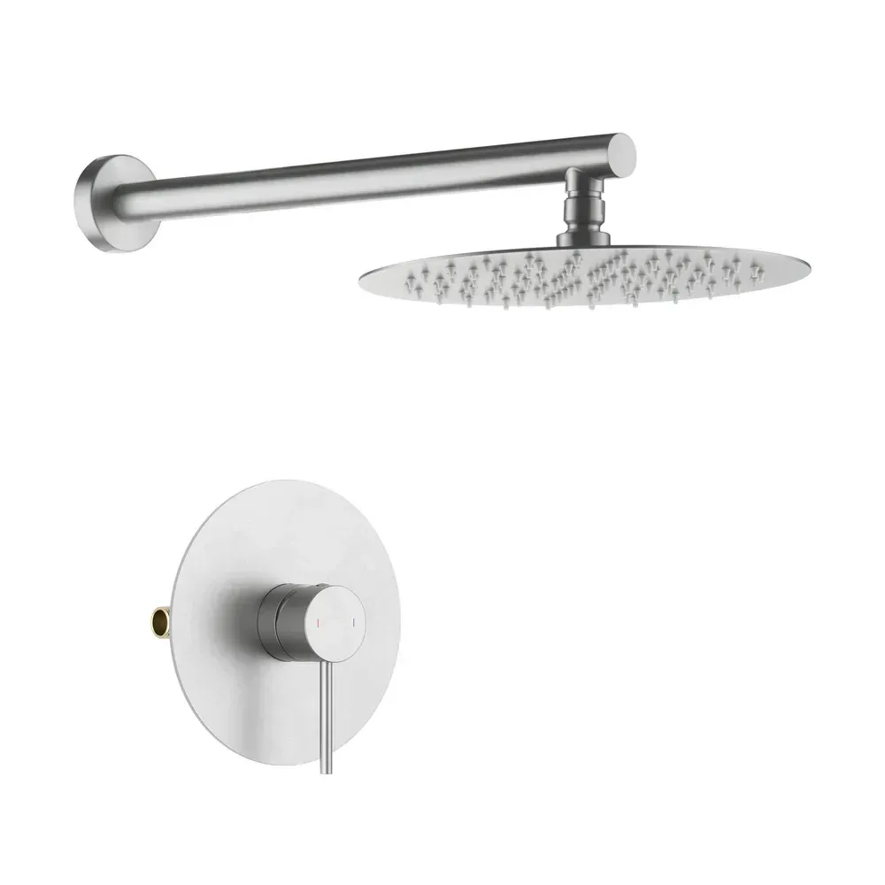 Casa Halo Pressure Balanced Single Function Wall Mount Shower System with Rough-In Valve Brushed Nickel - CSF-4007BN