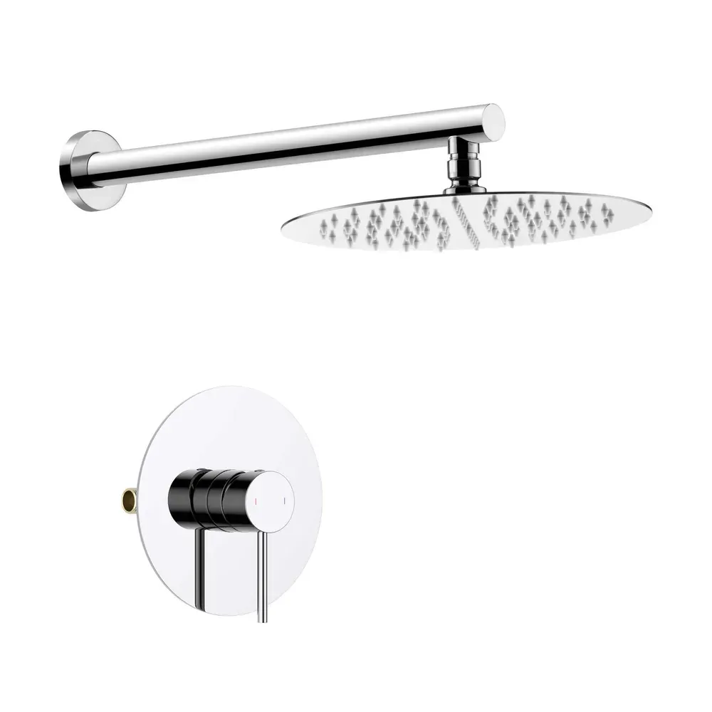 Casa Halo Pressure Balanced Single Function Wall Mount Shower System with Rough-In Valve Polished Chrome - CSF-4007CH
