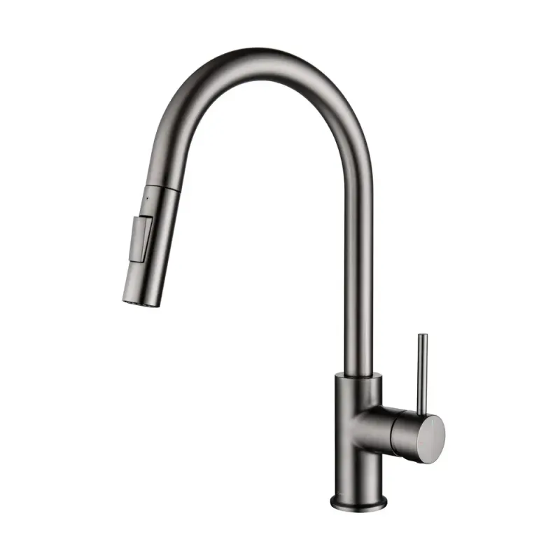 Halo Single Handle Pull Down Kitchen Faucet Titanium - KBCKF-2013TT