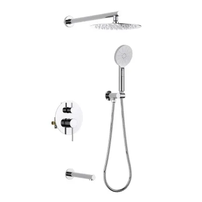 Halo Pressure Balanced 3-Function Wall Mount Shower System with Rough-In Valve Polished Chrome - KBCSF-4004CH