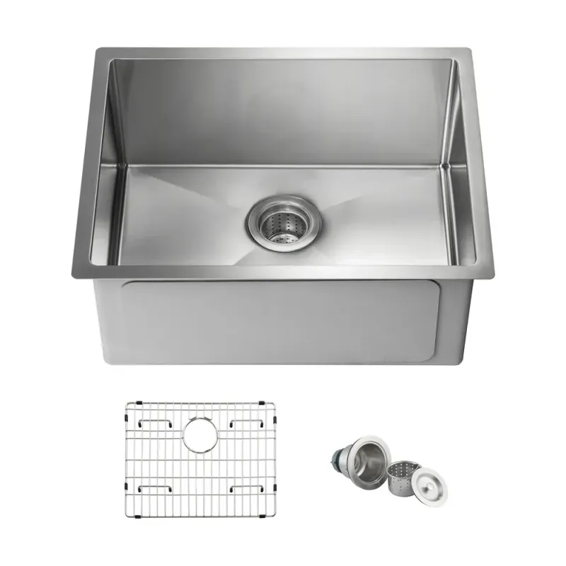 21" Handcrafted Undermount Single Bowl 16-gauge Stainless Steel Kitchen Sink - KBC1-21S