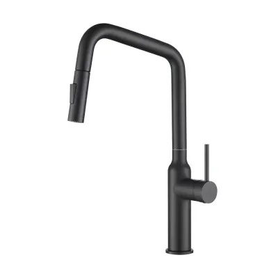Tampa Single Handle Pull Down Kitchen Sink Faucet Matte Black - KBCKF-2007MB