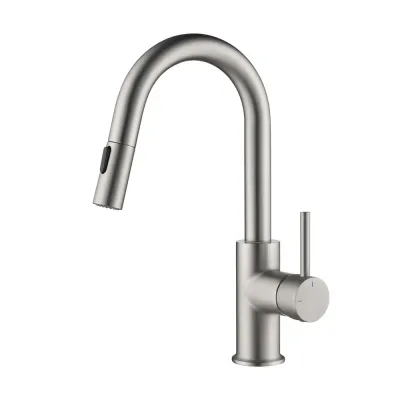 Halo Single Handle Pull Down Kitchen & Bar Sink Faucet Brushed Nickel - KBCKF-2011BN
