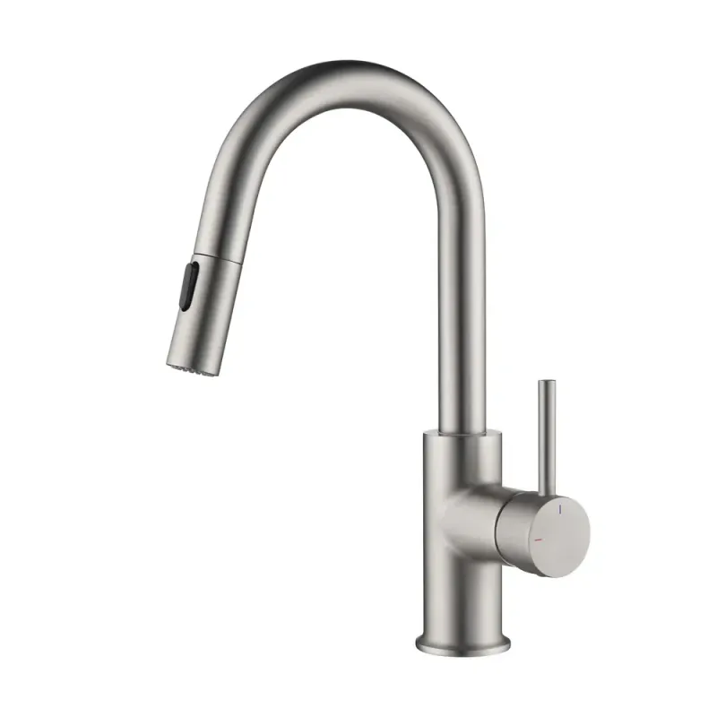 Halo Single Handle Pull Down Kitchen & Bar Sink Faucet Brushed Nickel - KBCKF-2011BN
