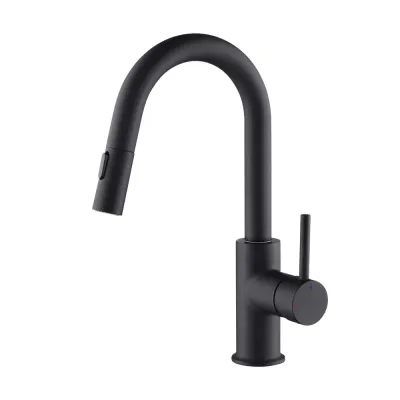 Halo Single Handle Pull Down Kitchen & Bar Sink Faucet Matte Black - KBCKF-2011MB