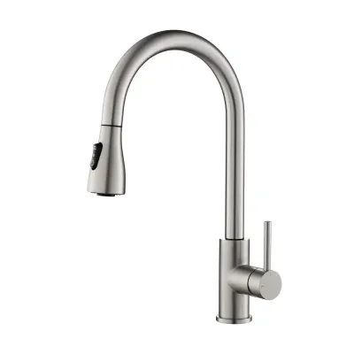Single Handle Pull Down Kitchen Faucet Brushed Nickel - KBF102BN