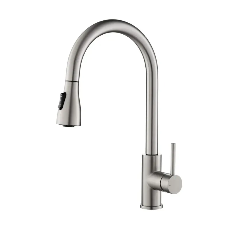Single Handle Pull Down Kitchen Faucet Brushed Nickel - KBF102BN