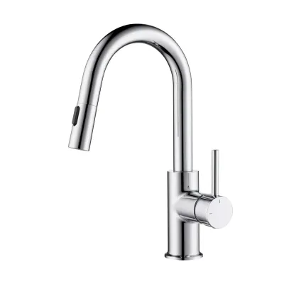 Halo Single Handle Pull Down Kitchen & Bar Sink Faucet Polished Chrome - KBCKF-2011CH