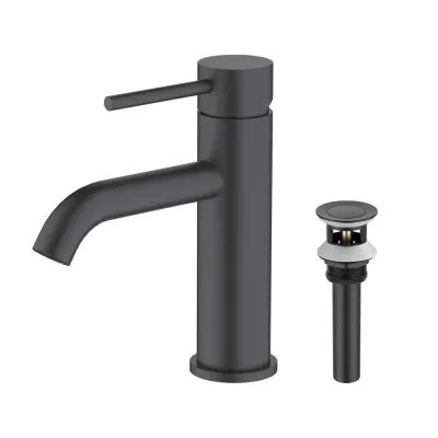 Single Handle Bathroom Vanity Sink Faucet with Pop Up Drain Matte Black - KBF201MB Single Handle Bathroom Vanity Sink Faucet with Pop Up Drain Matte Black - KBF201MB