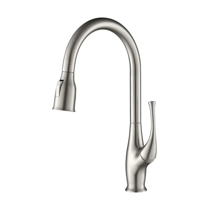 Kansas Single Handle Pull Down Kitchen Sink Faucet Brushed Nickel - KBCKF-2010BN