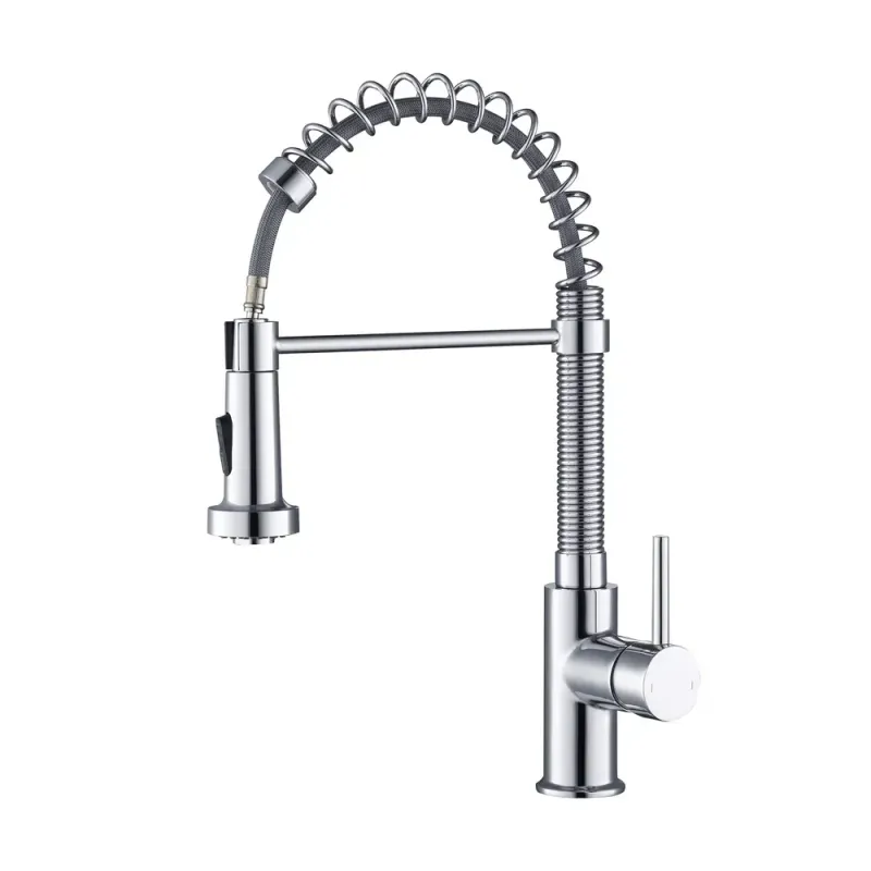 Genova Commercial Style Single Handle Pull Down Kitchen Sink Faucet Polished Chrome - KBCKF-2003CH