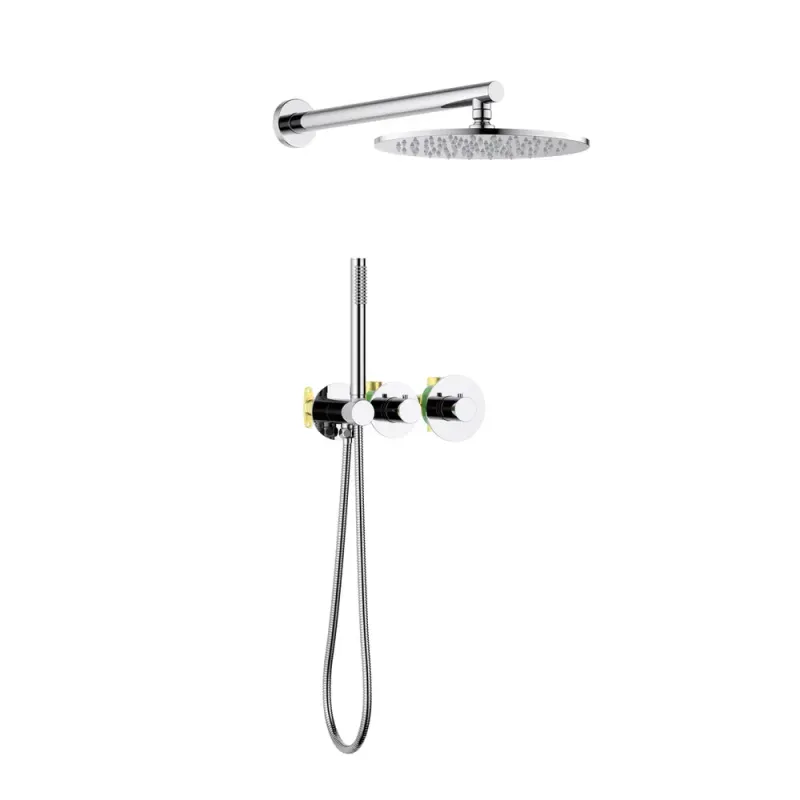Halo 2-Function Thermostatic Wall Mount Shower System with Rough-in Valve Polished Chrome - KBCSF-4010CH