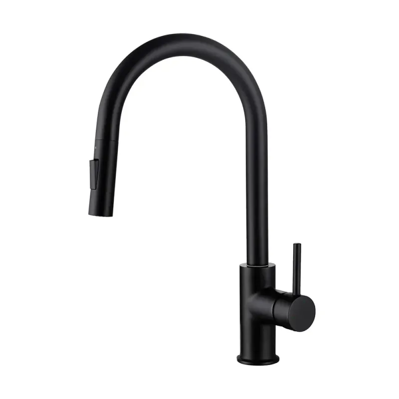Halo Single Handle Pull Down Kitchen Faucet Matte Black - KBCKF-2013MB