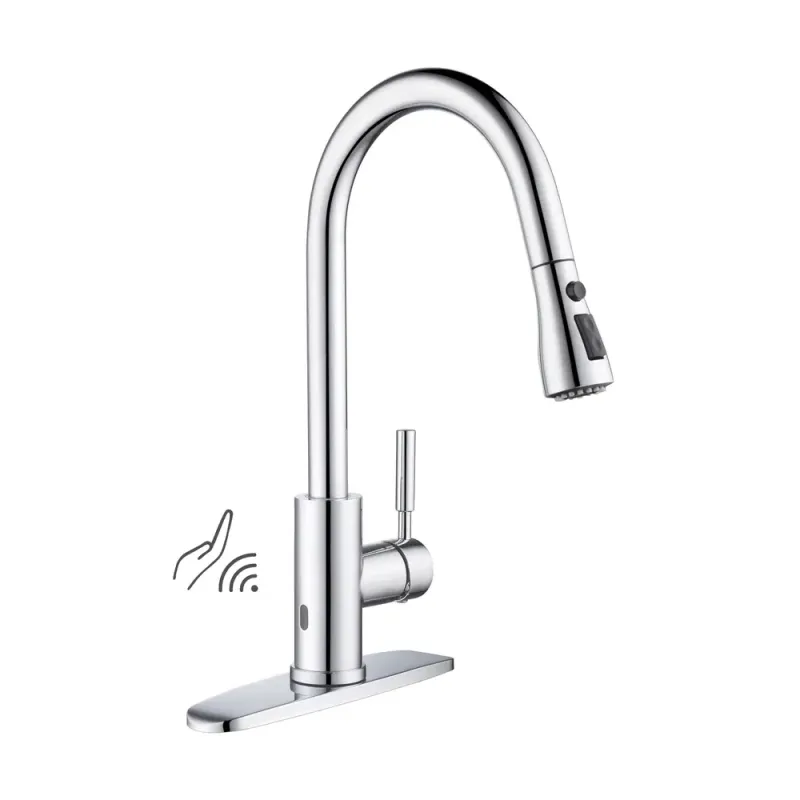Single Handle Pull Down Kitchen Faucet with Touch Sensor Polished Chrome - KBF102CH-S