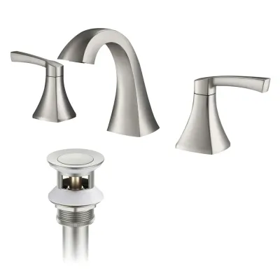 Vermont 8" Widespread Bathroom Sink Faucet with Drain Assembly Brushed Nickel - KBCBF-1022BN
