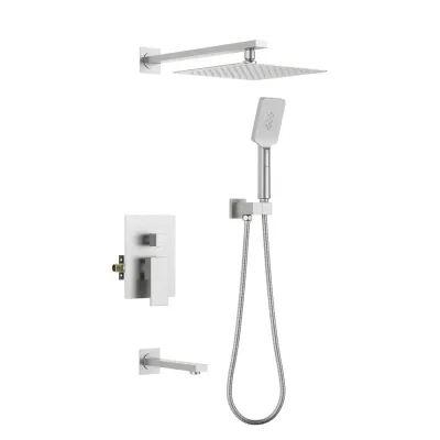 Quadra Pressure Balanced 3-Function Wall Mount Shower System with Rough-In Valve Brushed Nickel - KBCSF-4006BN Quadra Pressure Balanced 3-Function Wall Mount Shower System with Rough-In Valve Brushed Nickel - KBCSF-4006BN