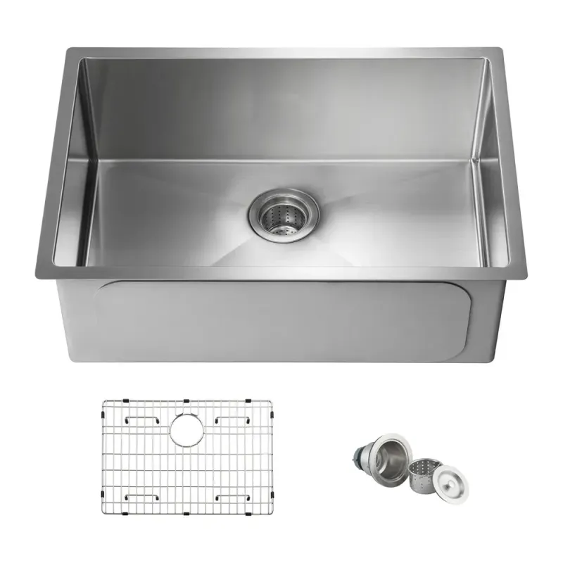 28" Handcrafted Undermount Single Bowl 16-gauge Stainless Steel Kitchen Sink - KBC1-28S