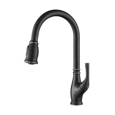 Omaha Single Handle Pull Down Kitchen Sink Faucet Oil Rubbed Bronze - KBCKF-2009ORB