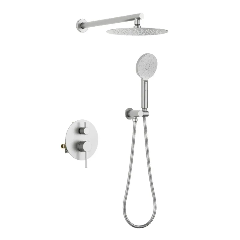 Halo Pressure Balanced 2-Function Wall Mount Shower System with Rough-in Valve Brushed Nickel - KBCSF-4003BN