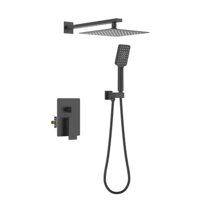 Quadra Pressure Balanced 2-Function Wall Mount Shower System with Rough-In Valve Matte Black - KBCSF-4005MB