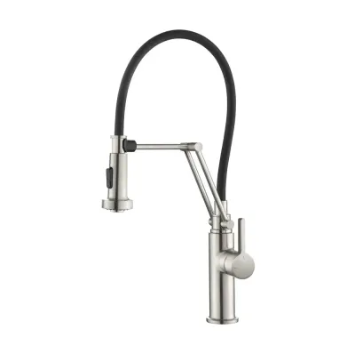 Vista Single Handle Pull Down Kitchen Faucet Brushed Nickel - KBCKF-2014BN