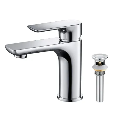 Austin Single Handle Bathroom Vanity Sink Faucet with Pop Up Drain Polished Chrome - KBCBF-1019CH