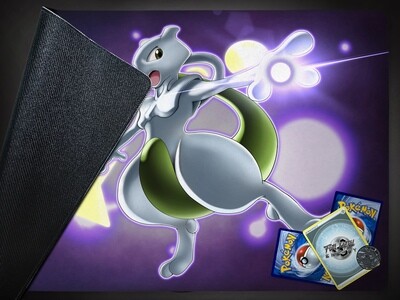 Gold Star Mewtwo Play/Desk Mat (Stitched)