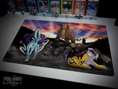 Legendary Beasts (Entei, Suicune, Raikou) Play/Desk Mat (Stitched)