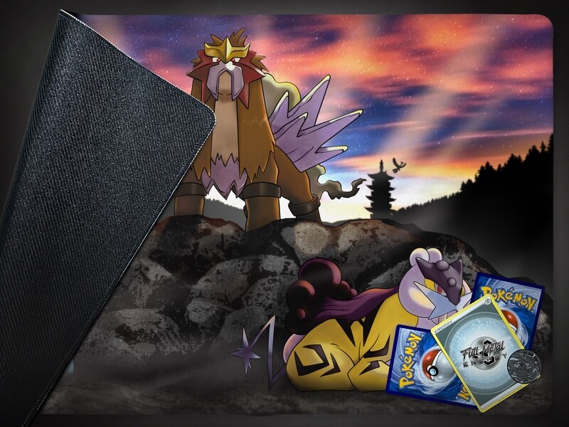 Legendary Beasts (Entei, Suicune, Raikou) Play/Desk Mat (Stitched)